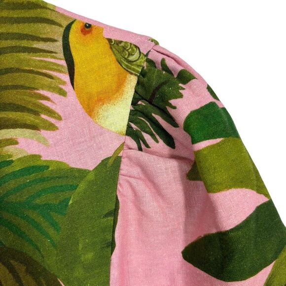 Farm Rio Pink Cocoa Forest Mini Dress Tropical Boho Size L - Picture 8 of 13